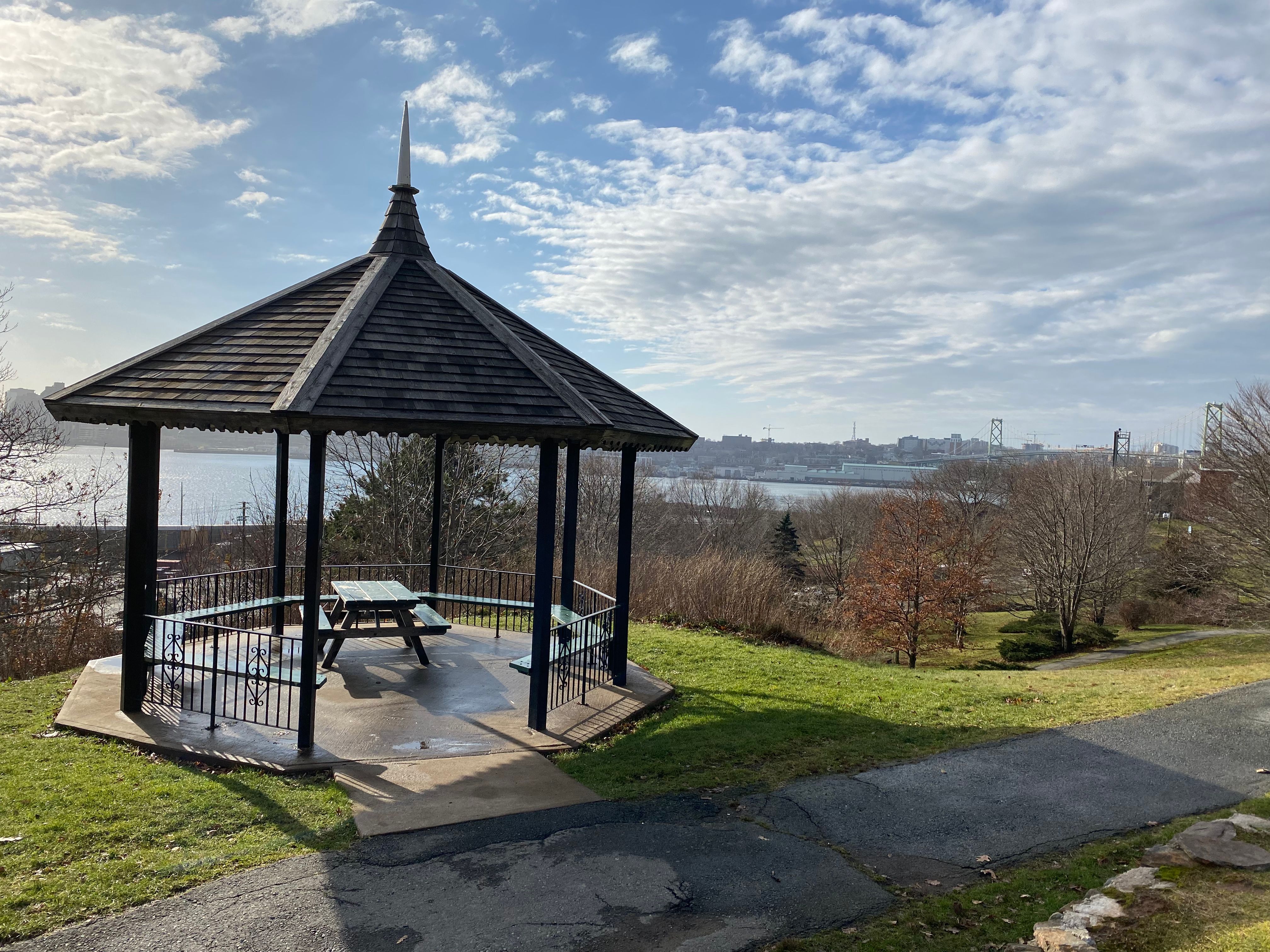 Gazebo in Halifax's Dartmouth Commons allows for gathering and shelter from the elements. Credit: Adri Stark
